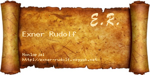 Exner Rudolf névjegykártya